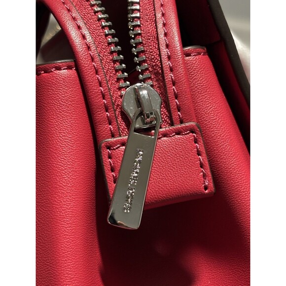 MICHAEL KORS MARILYN MEDIUM SATCHEL SHOULDER BAG MK DARK RASPBERRY PINK LEATHER - Picture 10 of 12